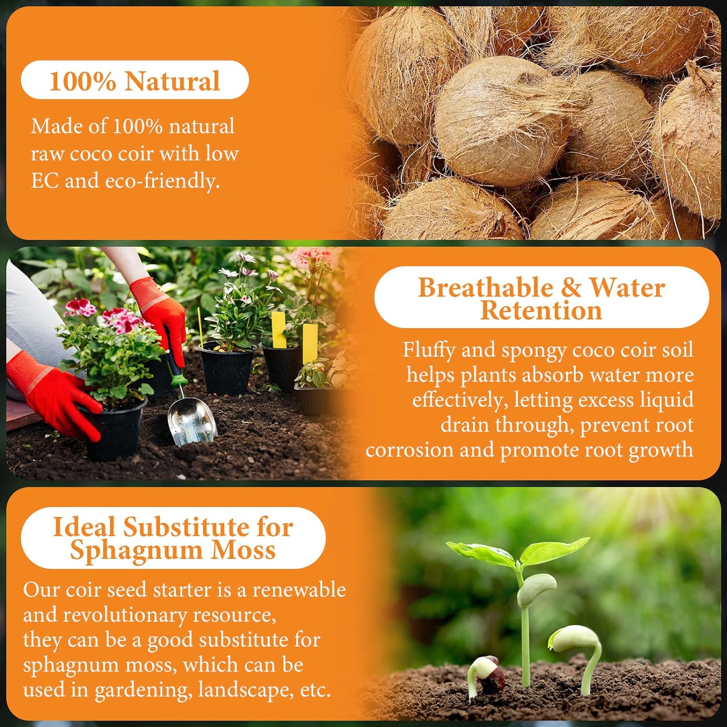 Organic Coconut Coir for Plants（50% OFF）